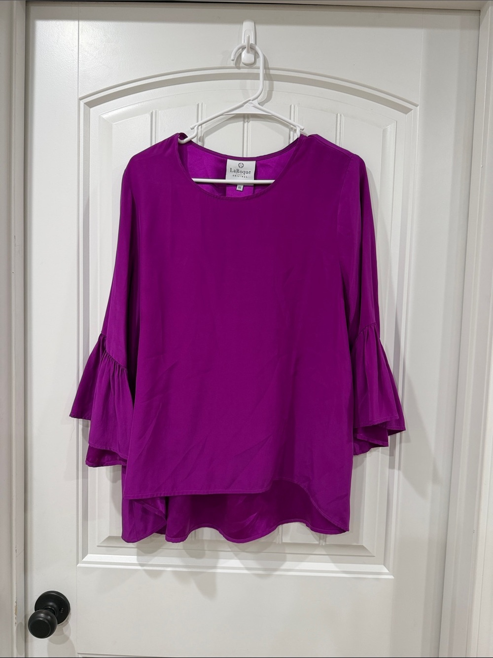 NWOT LaRoque Purple Ruffle-Sleeve Women's Blouse